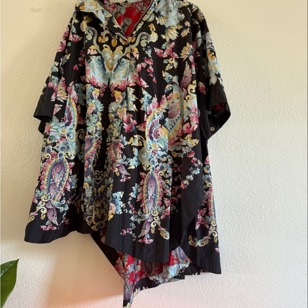 Johnny Was Floral Patterned Poncho